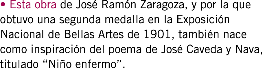 • Esta obra de José Ramón Zaragoza, y por la que obtuvo una segunda medalla en la Exposición Nacional de Bellas Artes...