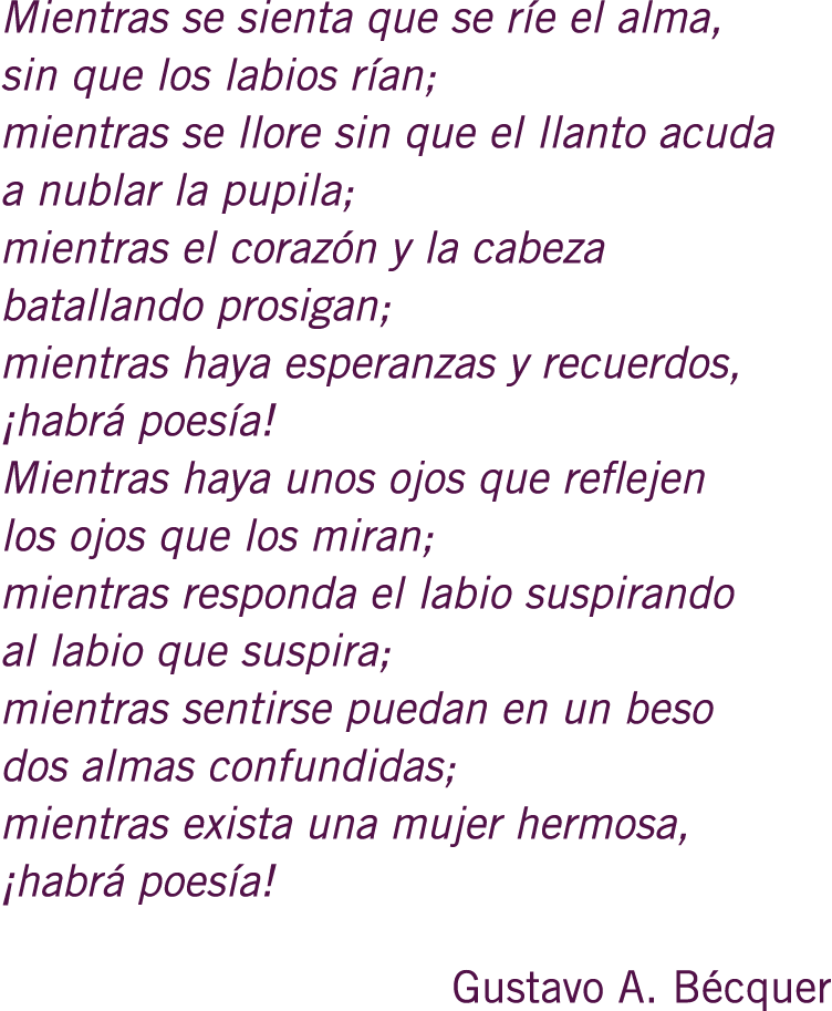 Mientras se sienta que se ríe el alma, sin que los labios rían; mientras se llore sin que el llanto acuda a nublar la...