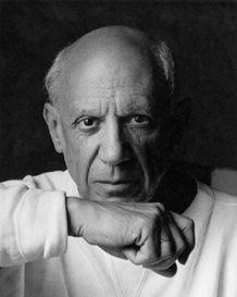 372224 02: ***EXCLUSIVE*** Portrait of artist Pablo Picasso June 2, 1954 in Vallauris, France. (Photo by Arnold Newman/Getty Images)