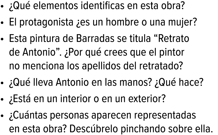 ¿Qué elementos identificas en esta obra? El protagonista ¿es un hombre o una mujer? Esta pintura de Barradas se titul...