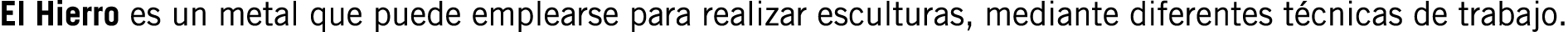El Hierro es un metal que puede emplearse para realizar esculturas, mediante diferentes técnicas de trabajo.