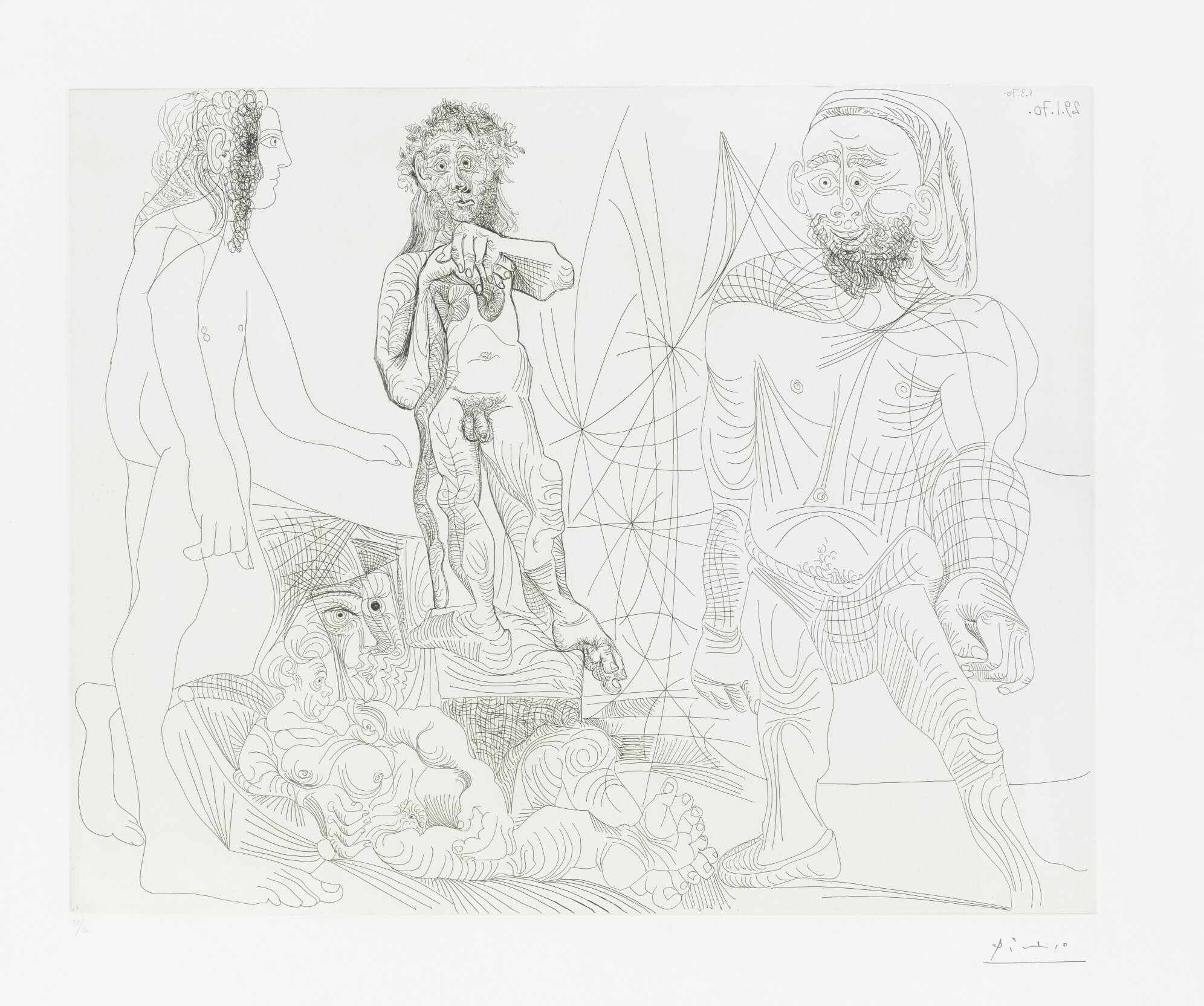 Pablo Picasso, Sin título (Composición con Hércules), Serie 156 (1970). Museo de Bellas Artes de Asturias