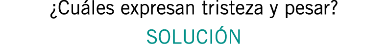 ¿Cuáles expresan tristeza y pesar? SOLUCIÓN