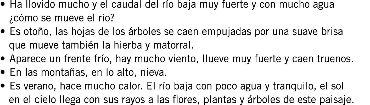 Ha llovido mucho y el caudal del río baja muy fuerte y con mucho agua ¿cómo se mueve el río? Es otoño, las hojas de l...
