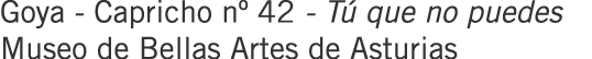 Goya - Capricho nº 42 - Tú que no puedes Museo de Bellas Artes de Asturias