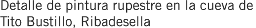 Detalle de pintura rupestre en la cueva de Tito Bustillo, Ribadesella