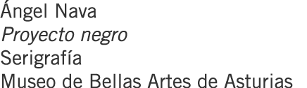 Ángel Nava Proyecto negro Serigrafía Museo de Bellas Artes de Asturias
