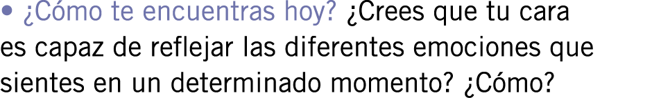 • ¿Cómo te encuentras hoy? ¿Crees que tu cara es capaz de reflejar las diferentes emociones que sientes en un determi...