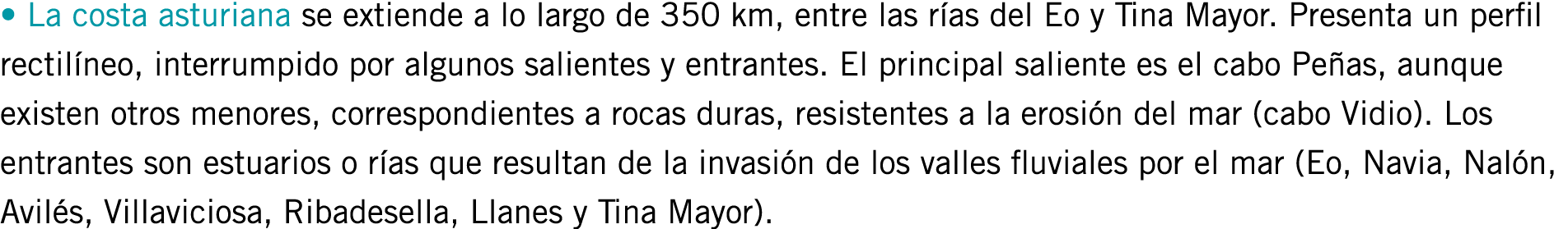 • La costa asturiana se extiende a lo largo de 350 km, entre las rías del Eo y Tina Mayor. Presenta un perfil rectilí...