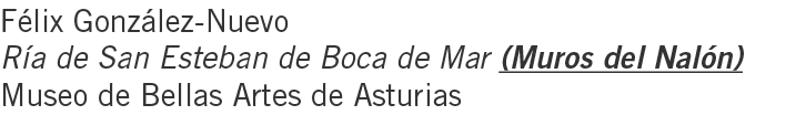 Félix González-Nuevo Ría de San Esteban de Boca de Mar (Muros del Nalón) Museo de Bellas Artes de Asturias
